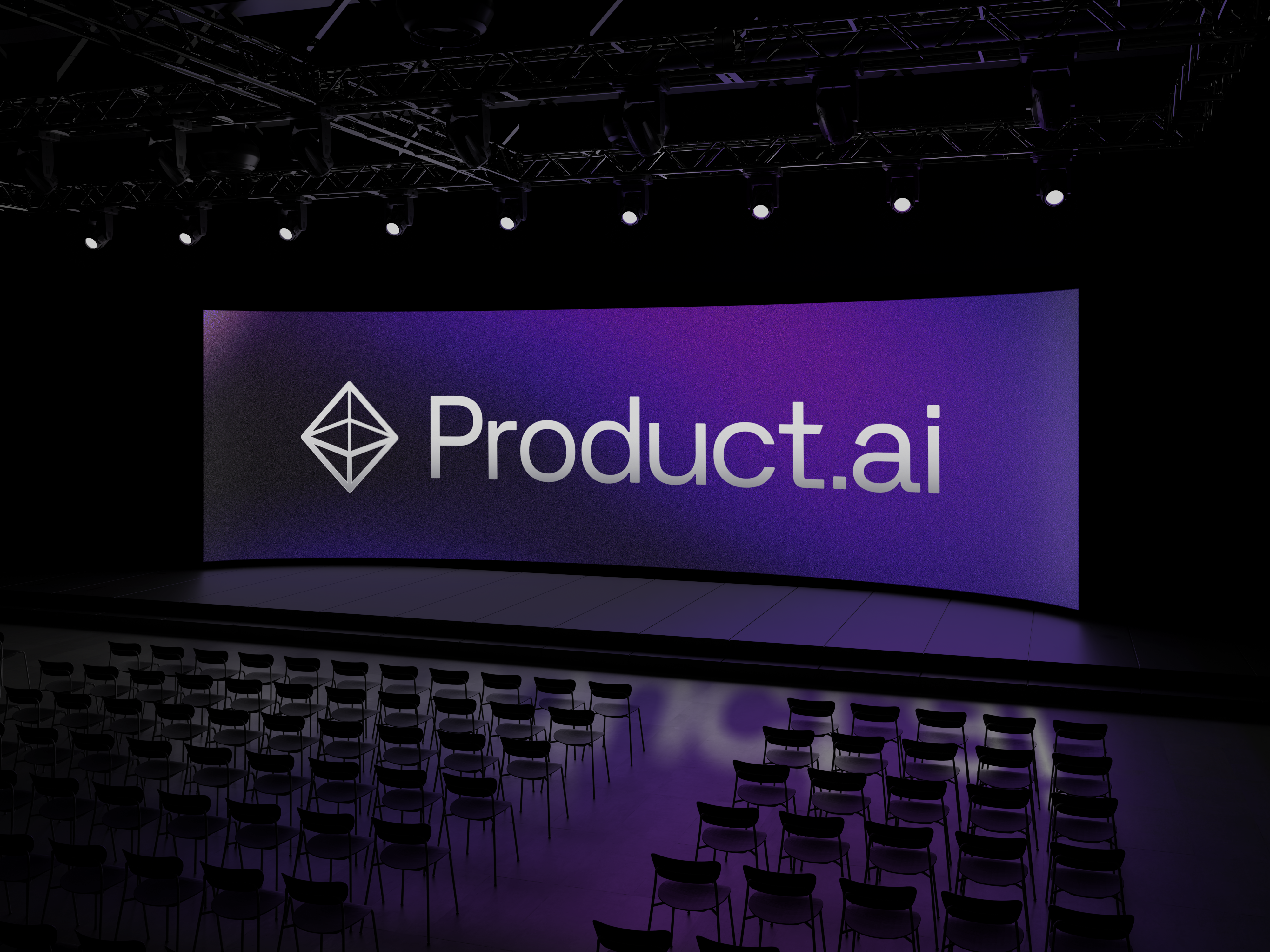 Conference stage — Product.ai on wide screen